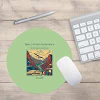 Thumbnail for VINTAGE G4338 - The Canyon Echo Run - Designed Mouse Pads design on lightgreen round