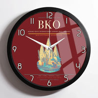 Thumbnail for Modibo Keita International Airport (BKO) design on dark red framed wall clock