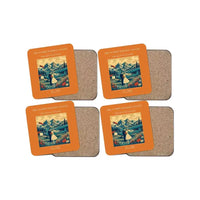 Thumbnail for The Summit Wedding Flight - Designed Coasters design on orange 4-pieces-set