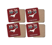 Thumbnail for XB-70A Valkyrie design on dark red 4 pieces set coaster