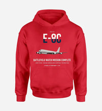 Thumbnail for E-8C Joint STARS design on red double-side hoodie, single-side print