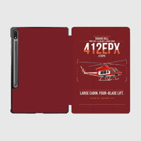Thumbnail for SUBARU Bell 412EPX design on dark red samsung tablet tablet case