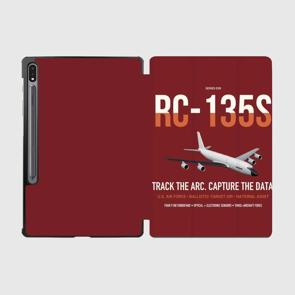 RC-135S Cobra Ball design on dark red samsung tablet tablet case