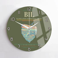 Thumbnail for Billings Logan International Airport BIL Wall-Clock No-Frame - Green Army