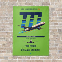 Thumbnail for Boeing 777-300ER vertical canvas print - no frame - light green background