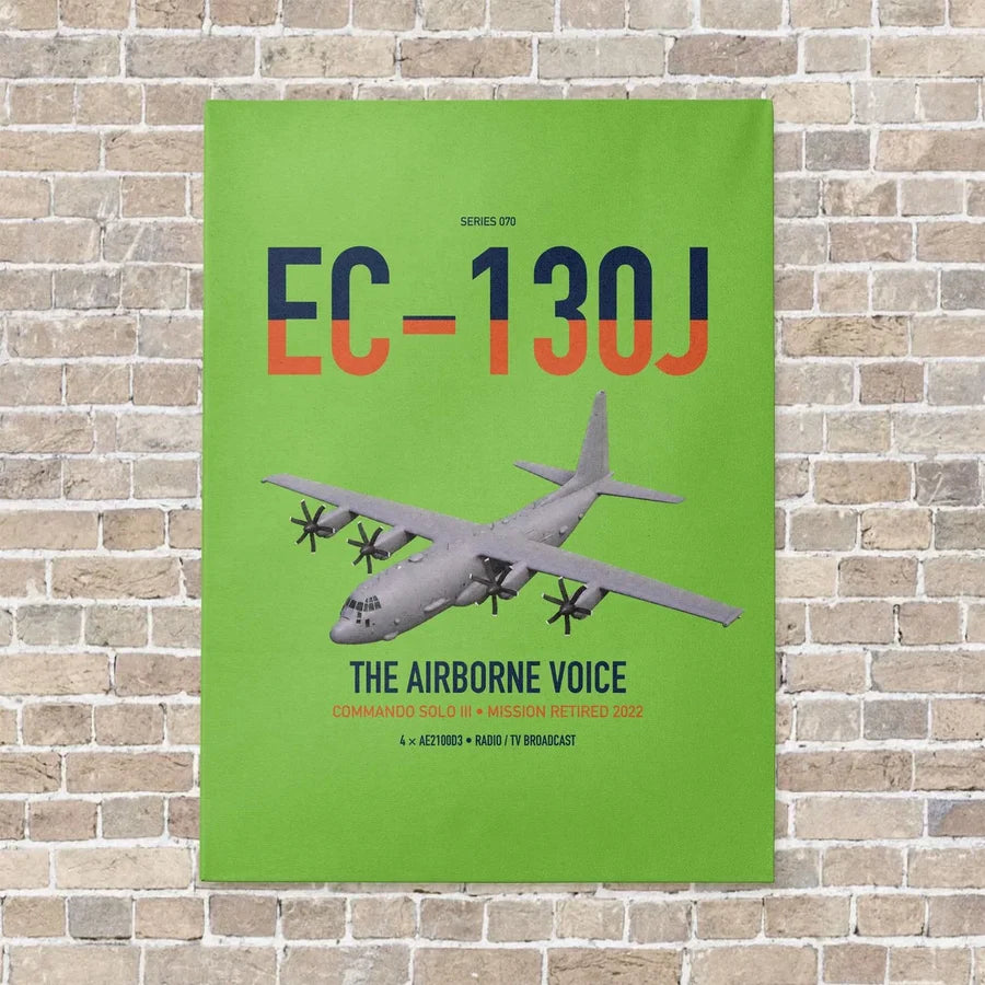 EC-130J Commando Solo III vertical canvas print - no frame - light green background