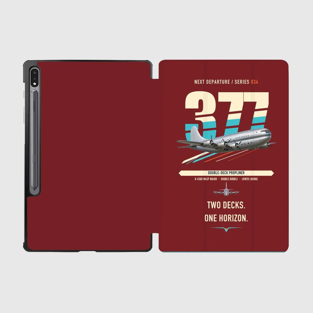Boeing 377 Stratocruiser design on dark red samsung tablet tablet case
