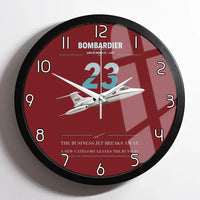 Thumbnail for Bombardier Learjet 23 design on dark red framed wall clock