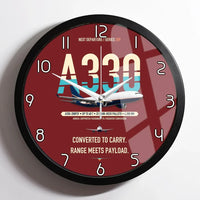 Thumbnail for Airbus A330-200P2F design on dark red framed wall clock