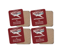 Thumbnail for Cessna Citation Mustang design on dark red 4 pieces set coaster