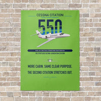 Thumbnail for Cessna Citation 550 - Citation II vertical canvas print - no frame - light green background