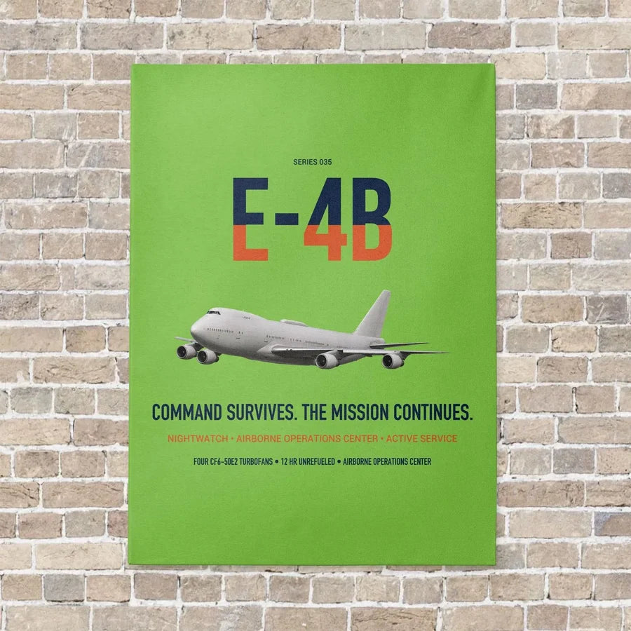 E-4B Nightwatch vertical canvas print - no frame - light green background