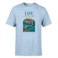 Thumbnail for City of Derry Airport (LDY) T-Shirt single-side front print in Light Blue | city-of-derry-airport-ldy-double-side-t-shirt