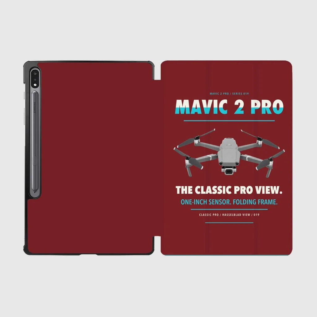 DJI Mavic 2 Pro design on dark red samsung tablet tablet case