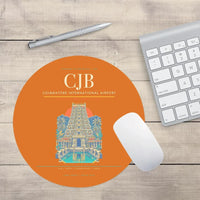 Thumbnail for Coimbatore International Airport CJB Mouse-Pad Round - Orange