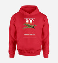 Thumbnail for IAR 80C design on red double-side hoodie, single-side print