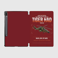 Thumbnail for Airbus Helicopters Tiger HAD design on dark red samsung tablet tablet case