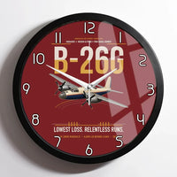 Thumbnail for B-26G Marauder design on dark red framed wall clock