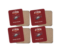 Thumbnail for Bell 412EPI design on dark red 4 pieces set coaster