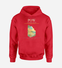 Thumbnail for Portorož Airport (POW) design on red hoodie single-side print