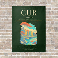 Thumbnail for Curacao International Airport CUR - Canvas Framed - Dark Green