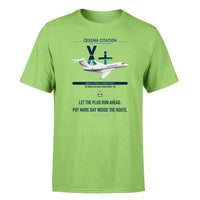 Thumbnail for Cessna Citation X+ design on light green double-side t-shirt, single-side print