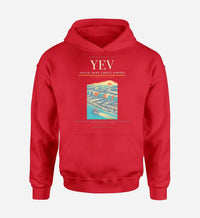 Thumbnail for Inuvik (Mike Zubko) Airport (YEV) design on red hoodie single-side print