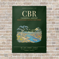 Thumbnail for Canberra Airport CBR - Canvas Framed - Dark Green