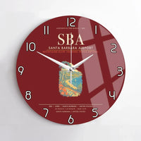 Thumbnail for Santa Barbara Airport SBA Wall-Clock No-Frame - Dark Red