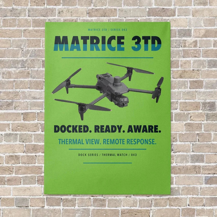 DJI Matrice 3TD vertical canvas print - no frame - light green background