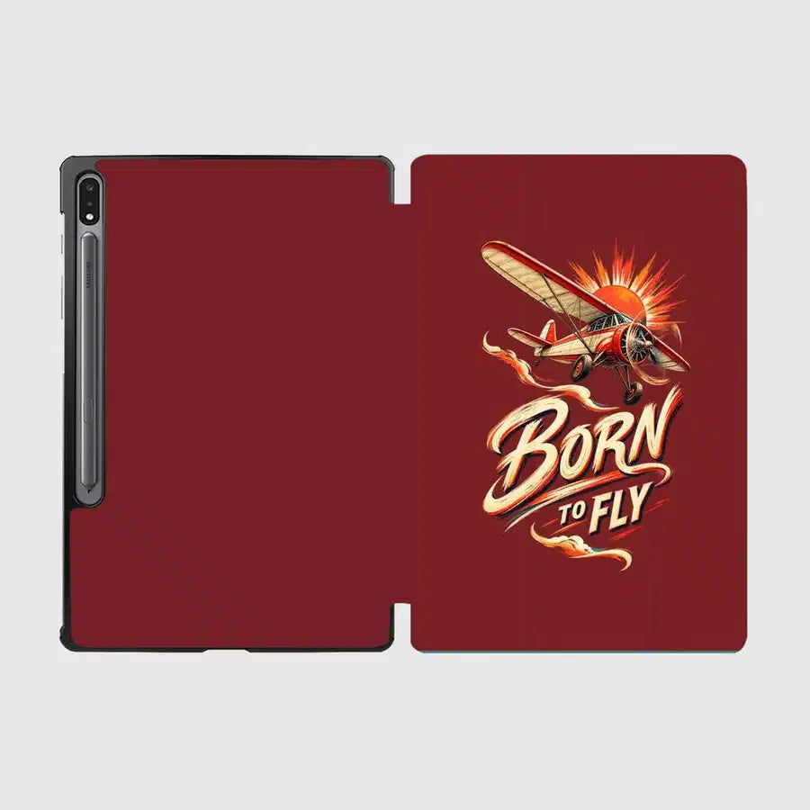 Born To Fly V2 design on dark red samsung tablet tablet case