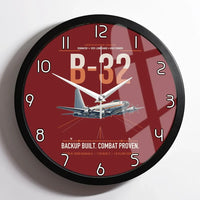 Thumbnail for B-32 Dominator design on dark red framed wall clock