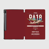 Thumbnail for Piper PA-18 Super Cub design on dark red samsung tablet tablet case