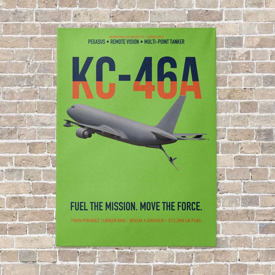 KC-46A PEGASUS vertical canvas print - no frame - light green background