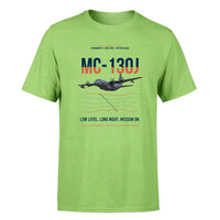 Thumbnail for MC-130J COMMANDO II design on light green double-side t-shirt, single-side print