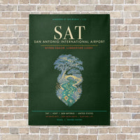 Thumbnail for San Antonio International Airport SAT - Canvas Framed - Dark Green