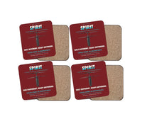 Thumbnail for Ascent AeroSystems Spirit design on dark red 4 pieces set coaster
