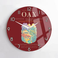 Thumbnail for Oaxaca International Airport OAX Wall-Clock No-Frame - Dark Red