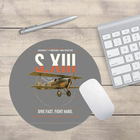 Thumbnail for SPAD S.XIII C.1 design on gray round mouse pad
