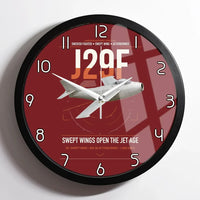 Thumbnail for Saab J 29F Tunnan design on dark red framed wall clock