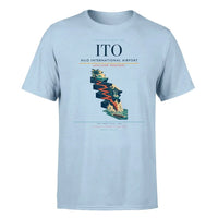Thumbnail for Hilo International Airport (ITO) T-Shirt single-side front print in Light Blue | hilo-international-airport-ito-double-side-t-shirt