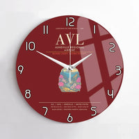 Thumbnail for Asheville Regional Airport AVL Wall-Clock No-Frame - Dark Red