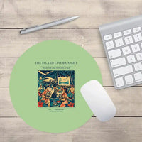 Thumbnail for VINTAGE G4442 - The Island Cinema Night - Designed Mouse Pads design on lightgreen round