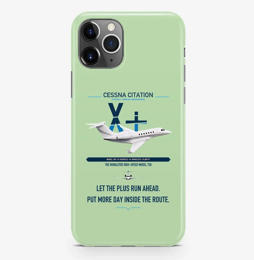 Cessna Citation X+ design on light green magsafe iphone case, for iPhone Pro Max