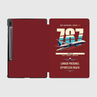 Thumbnail for Boeing 787-10 Dreamliner design on dark red samsung tablet tablet case