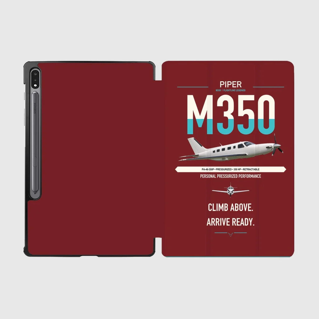 Piper M350 design on dark red samsung tablet tablet case