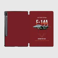 Thumbnail for F-14A Tomcat Defend The Fleet design on dark red samsung tablet tablet case
