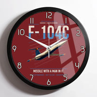 Thumbnail for F-104C Starfighter design on dark red framed wall clock