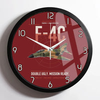 Thumbnail for F-4C Phantom II design on dark red framed wall clock