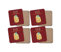 Thumbnail for Lublin Airport (LUZ) design on dark red 4 pieces set coaster
